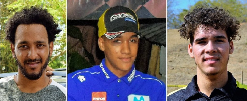 Los pilotos Dominicanos Rainear Mejía Manny Mora y Darnell Lantigua