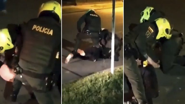 Brutal video de agresión policial que llevó a la muerte a un hombre indigna a Colombia Brutal video de agresión policial large