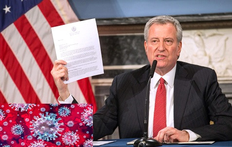 Alcalde NYC anuncia cierre escuelas y negocios en algunas áreas por rebrote COVID-19