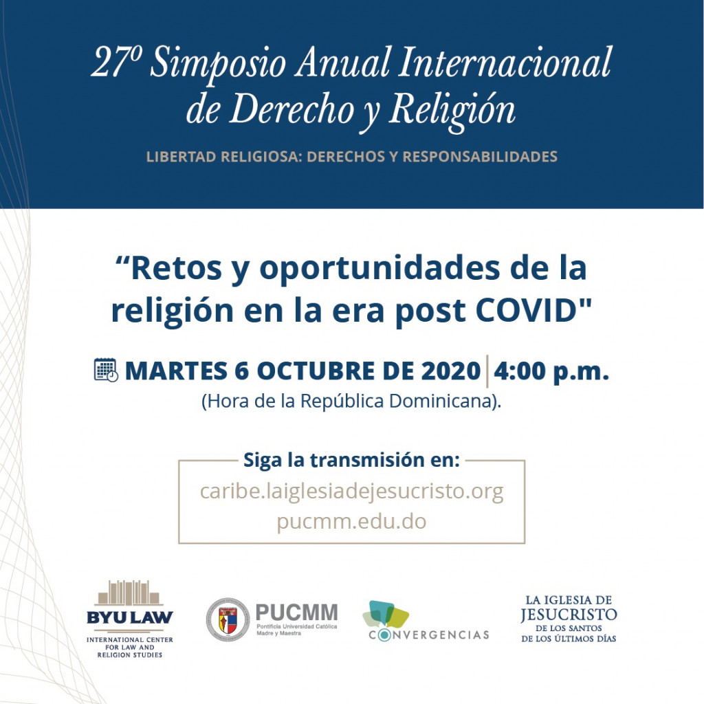 Simposio internacional abordará “Retos y oportunidades de la religión en la era post COVID”