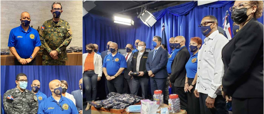 Policías dominicanos de NY entregan cientos de mascarillas al ERD y PN Policías dominicanos de Nueva York entregan large