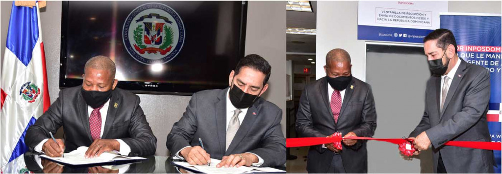 Consulado en NY y el INPOSDOM firman convenio de cooperación y abren estafeta para servicio postal Consulado en NY y el INPOSDOM large