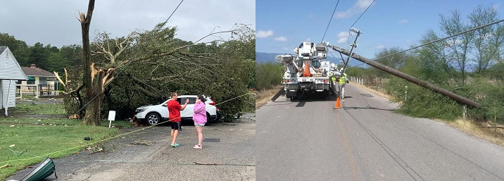 tormenta azotó área triestatal