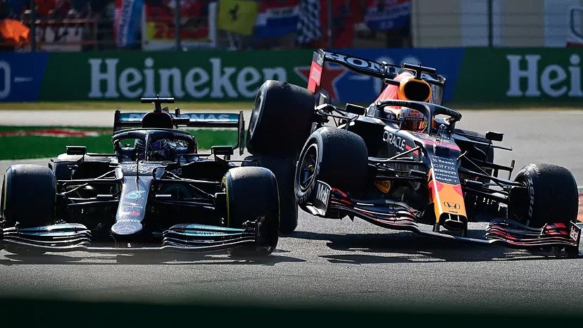 accidente Hamilton y Verstappen en Monza