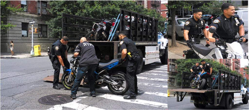 El NYPD confisca cientos de motores ATV y pasolas