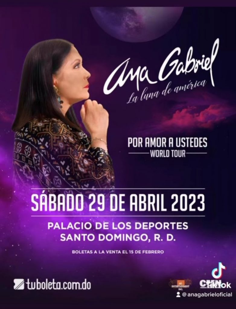 Ana Gabriel incluye a Republica Dominicana en su Por amor a ustedes World Tour