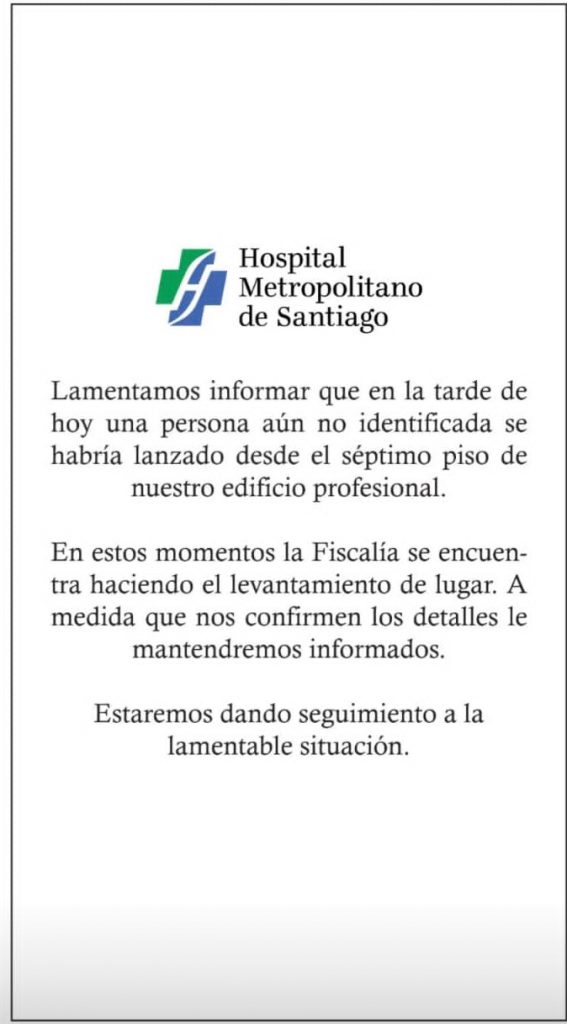 Hospital Metropolitano de Santiago eljacaguero comunicado