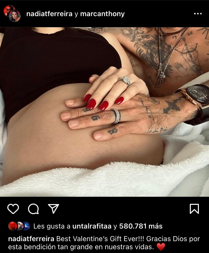 Marc Anthony y Nadia Ferreira confirmaron que esperan a su primogenito