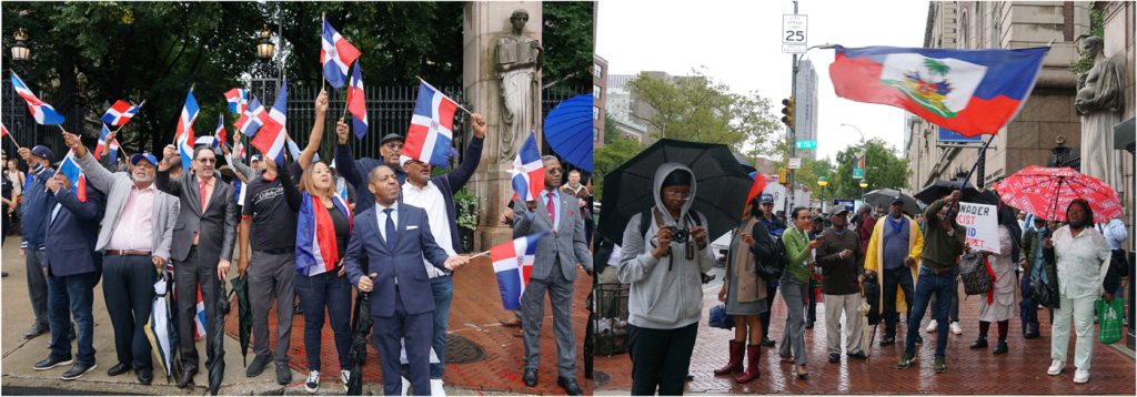 Dominicanos y haitianos se manifiestan