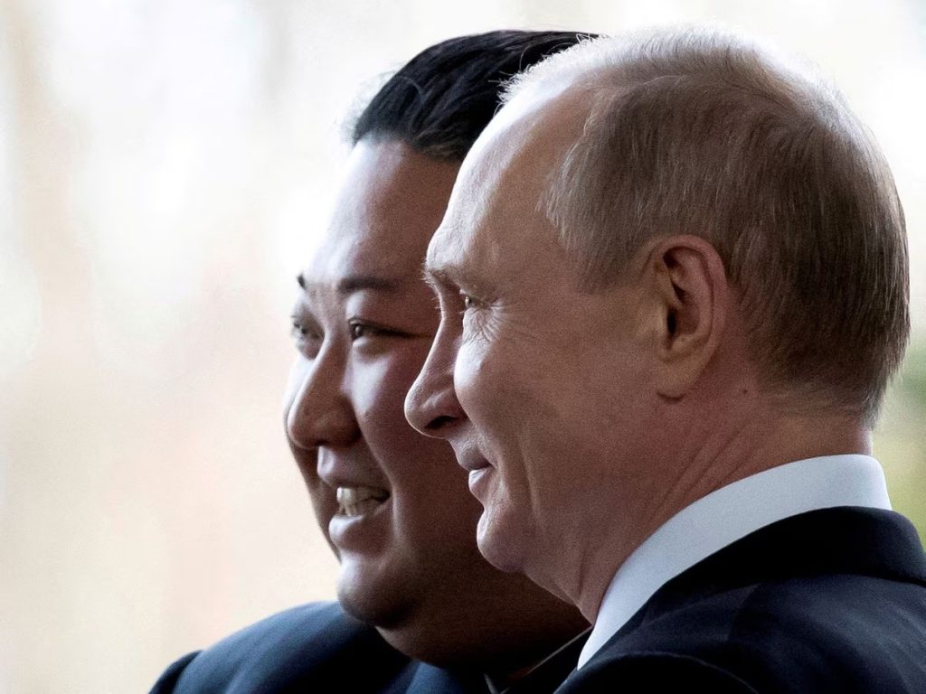 Kim Jong Un y el presidente ruso Vladimir Putin