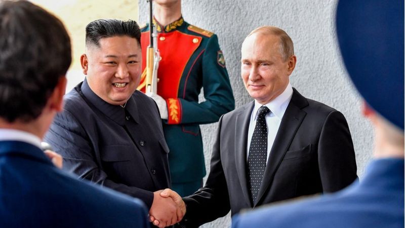 Kim Jong Un y el presidente ruso Vladimir Putin1