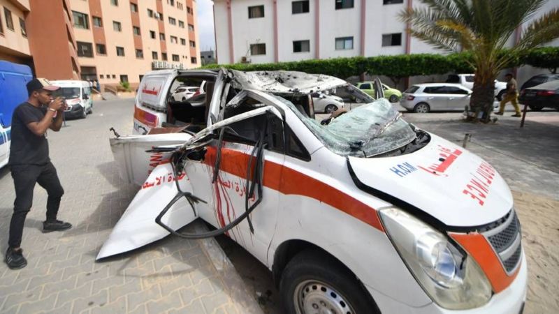 ambulancia destruida por los ataques israelies