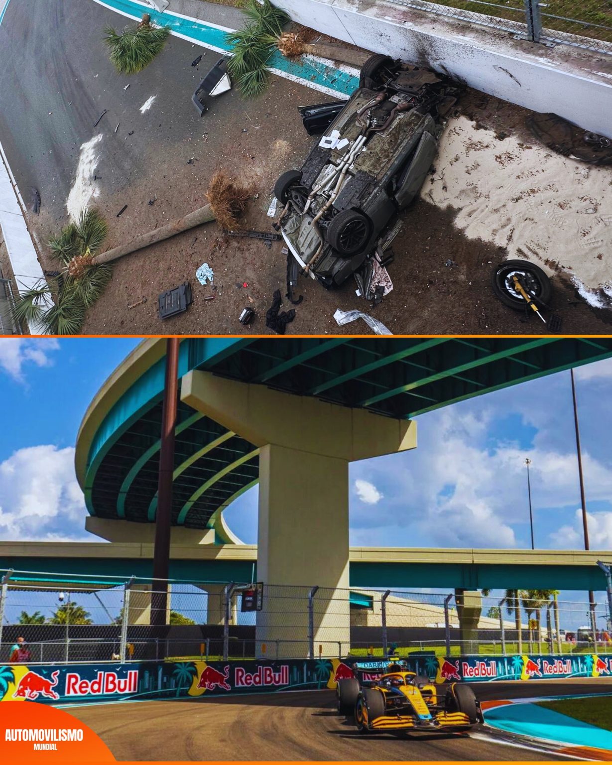 automovilista murio tras caer de un puente en la pista del Gran Premio de Miami