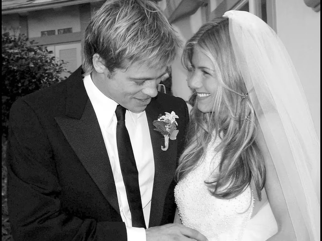 Jennifer Aniston el dia de su boda con Brad Pitt eljacaguero