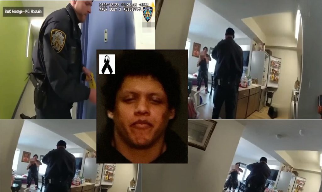 Michael Dotel en momentos en que intentaba degollar a su madre el 23 de diciembre 2024