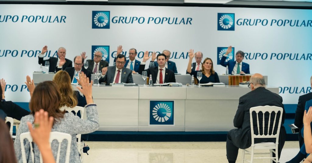 accionistas aprobaron incrementar el capital social de Grupo Popular