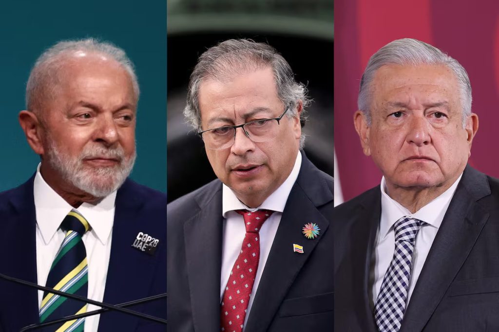 Lula da Silva Gustavo Petro y Andres Manuel Lopez Obrador