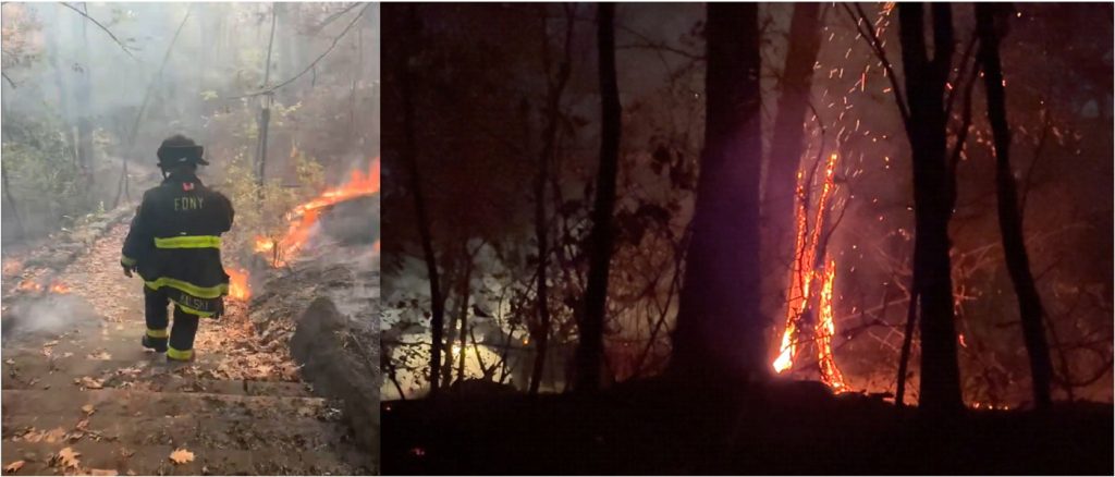 bomberos combaten fuegos