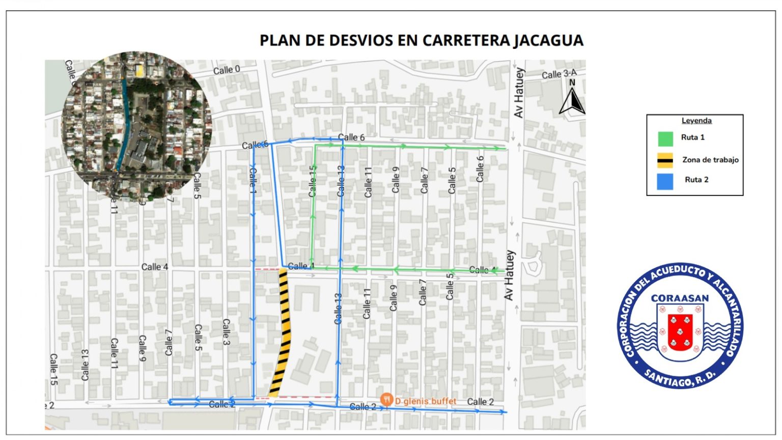 Coraasan inicia construccion de colector de aguas residuales en la carretera Jacagua