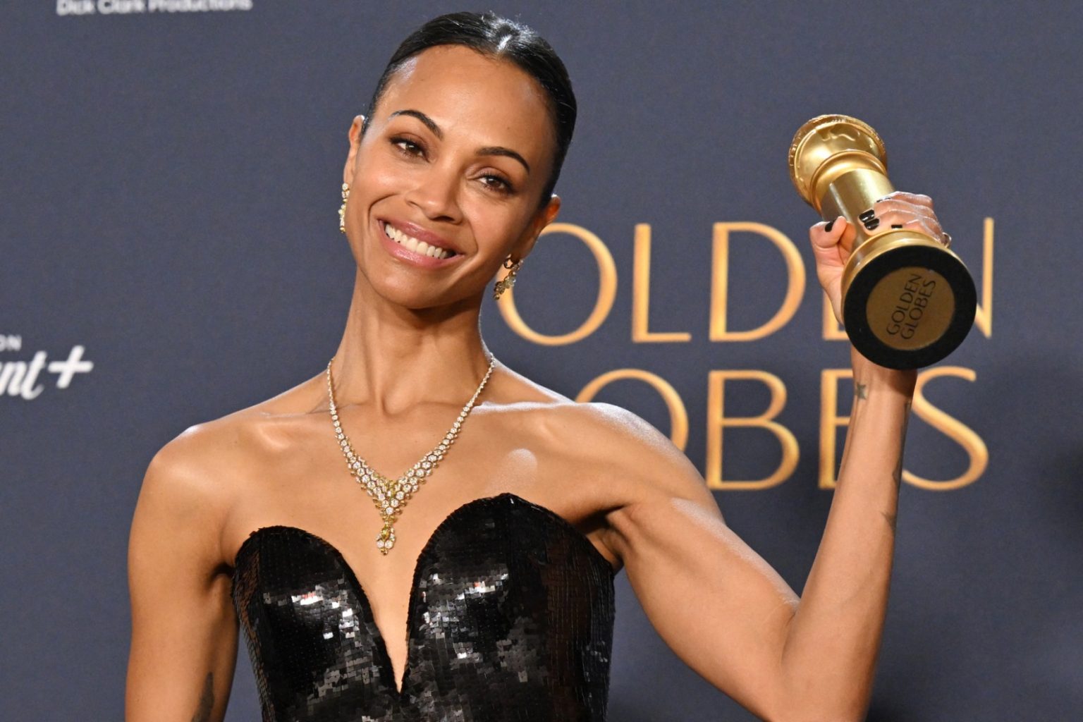 Zoe Saldana recibe el premio Golden Globe 2025 eljacaguero