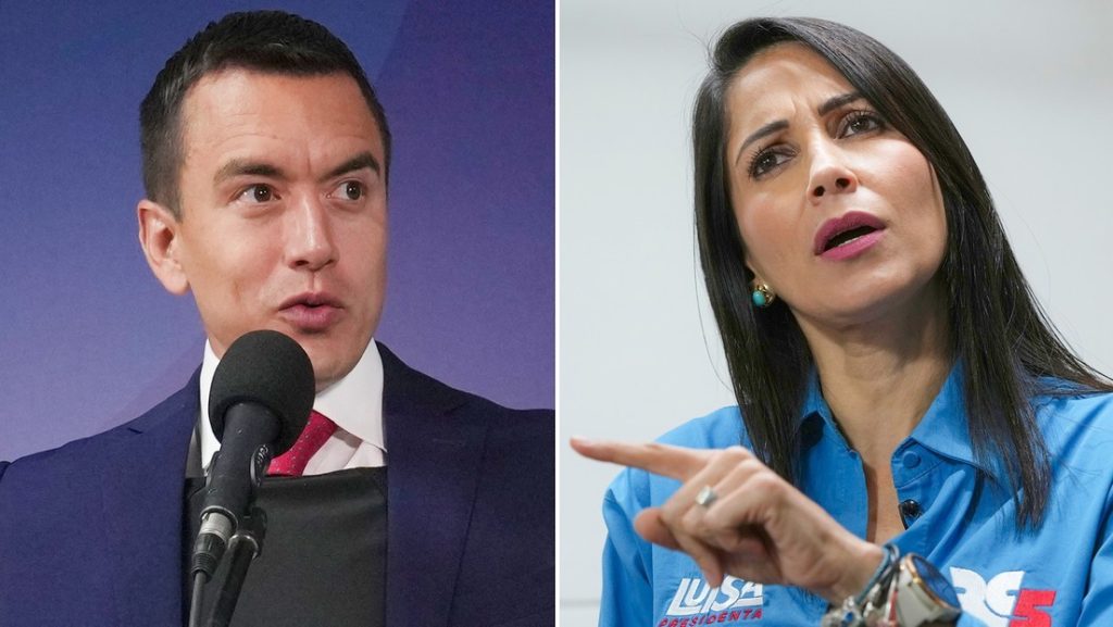 Daniel Noboa y Luisa Gonzalez candidatos presidenciales de Ecuador