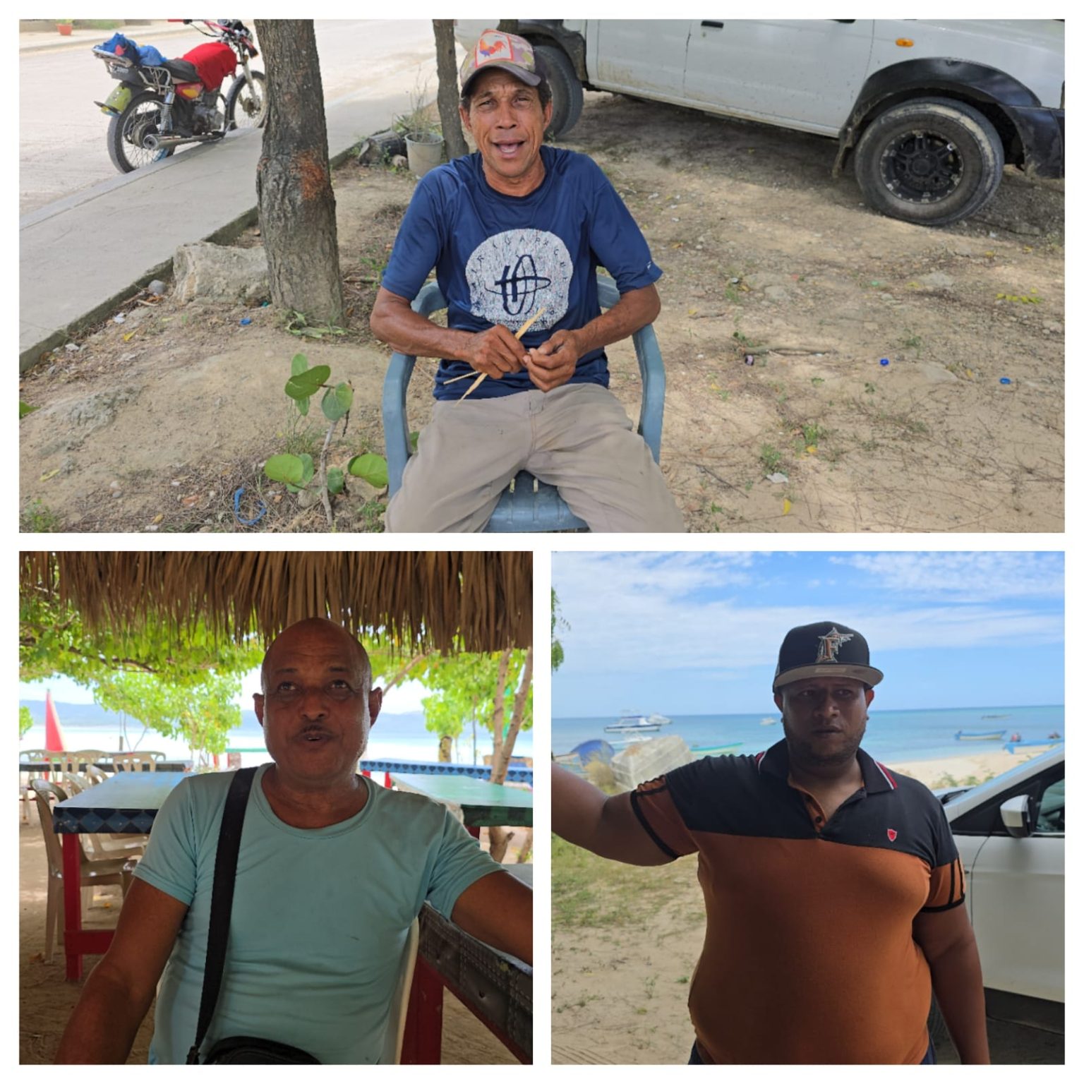 Los caseteros de Estero Hondo Willy Medina, Ramón Hernández y Pedro Rodríguez.