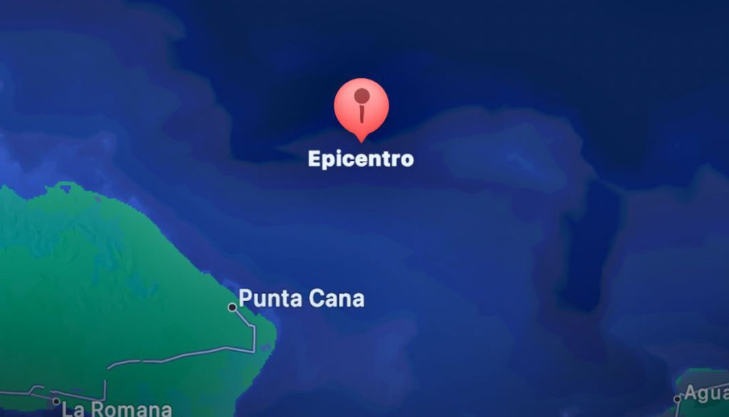 sismo sacude el Caribe con epicentro al norte de Punta Cana
