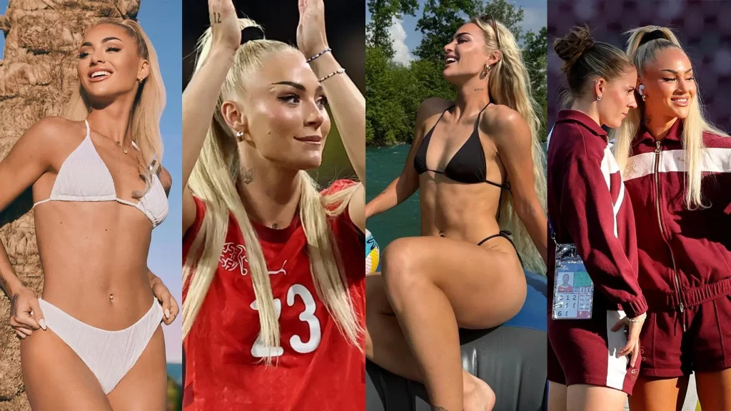 Alisha Lehmann saluda al publicoeljacaguero