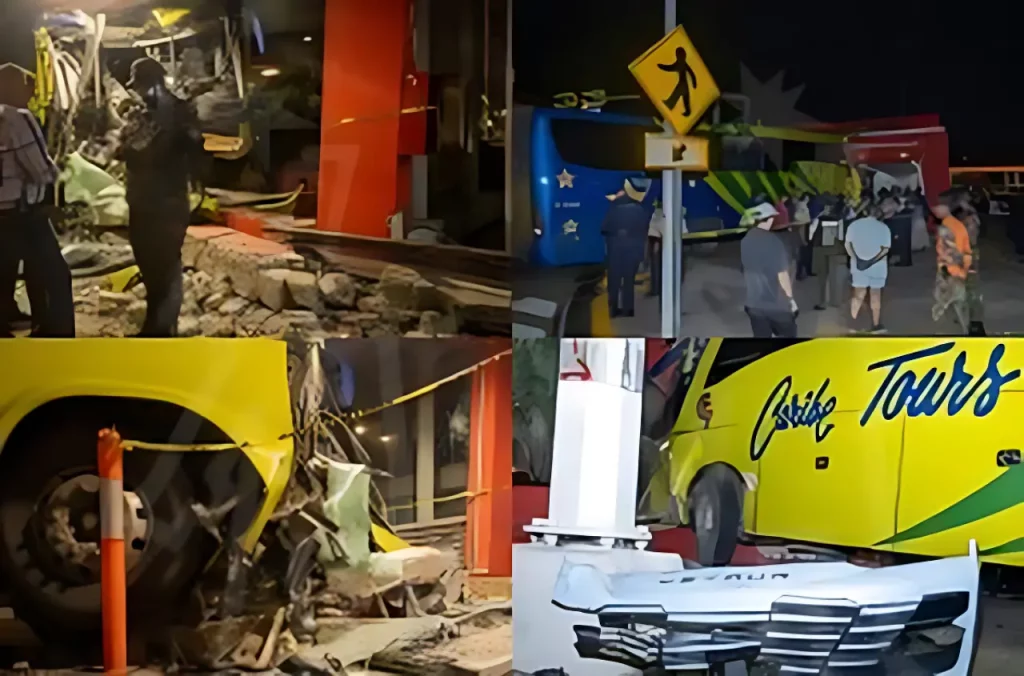 accidente un autobus de la empresa Caribe Tours