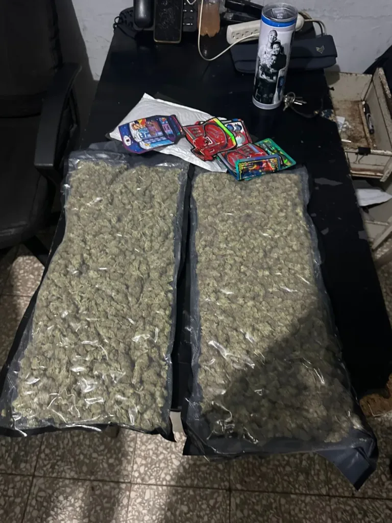 Masha con dos paquetes de marihuana eljacaguero
