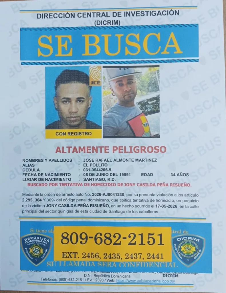 Policía Nacional activa búsqueda de cinco prófugos requeridos por supuesta tentativa de homicidio en Santiago 1000199066