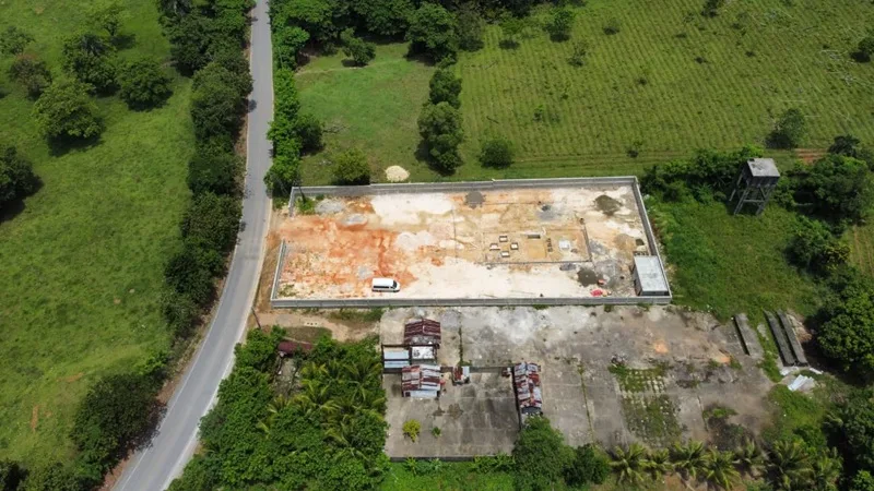 EDENORTE impulsa transformación energética en Duarte con subestación Bajo Yuna y nueva doble terna Villa Riva-Arenoso Vista aerea de la obra civil Subestacion Bajo Yuna 1