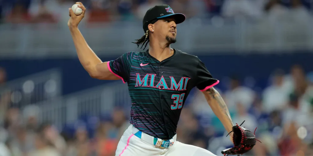 Eury Pérez domina a los Bravos con histórica blanqueada de un solo hit Eury Pérez domina a los Bravos con histórica blanqueada de un solo hit