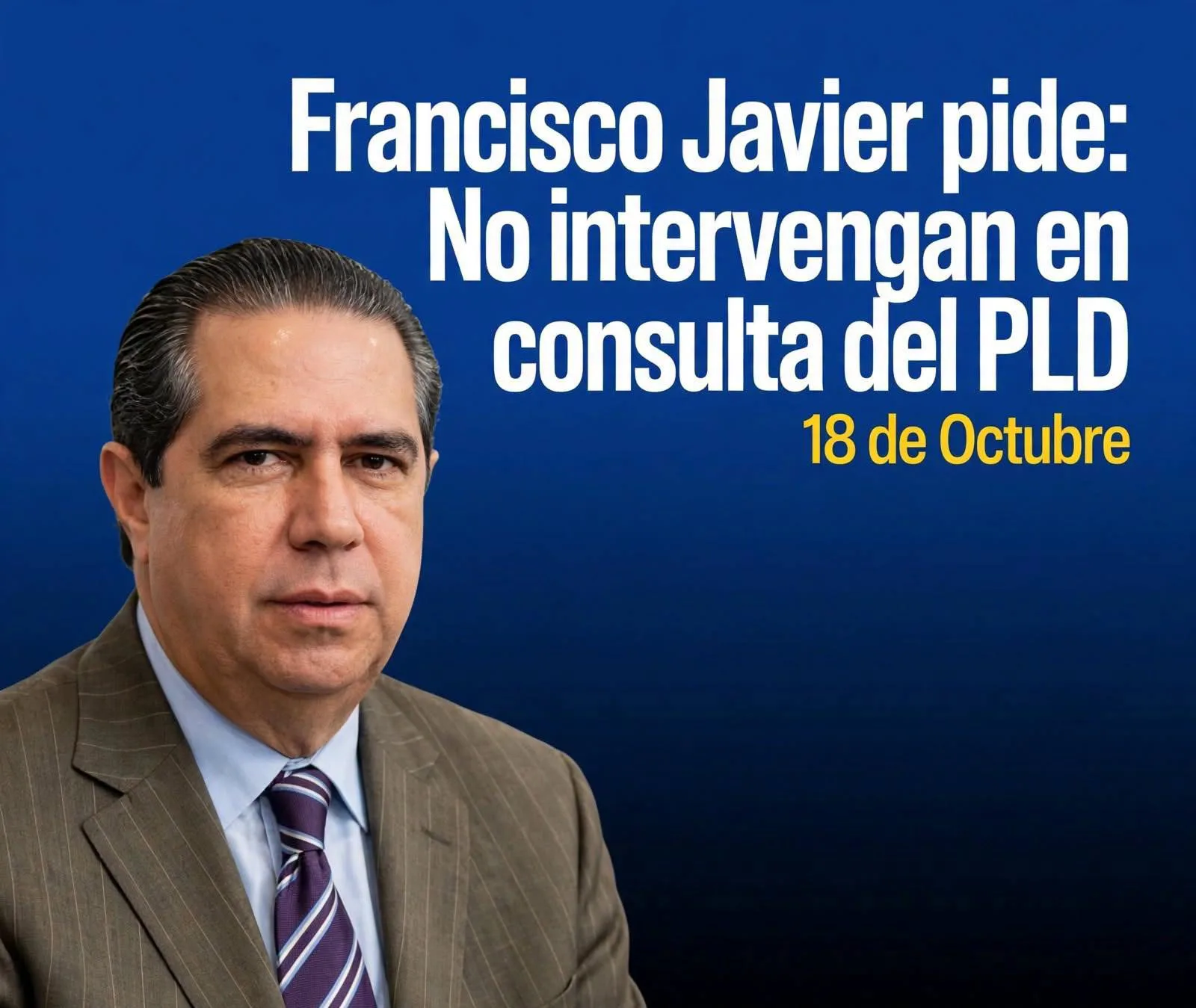 Francisco Javier pide a partidos respetar proceso interno del PLD Francisco Javier pide a partidos respetar proceso interno del PLD