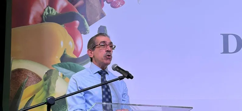 UASD fortalece alianza estratégica con el sector agropecuario nacional El rector de la UASD, doctor Jorge Asjana David durante su disertación.