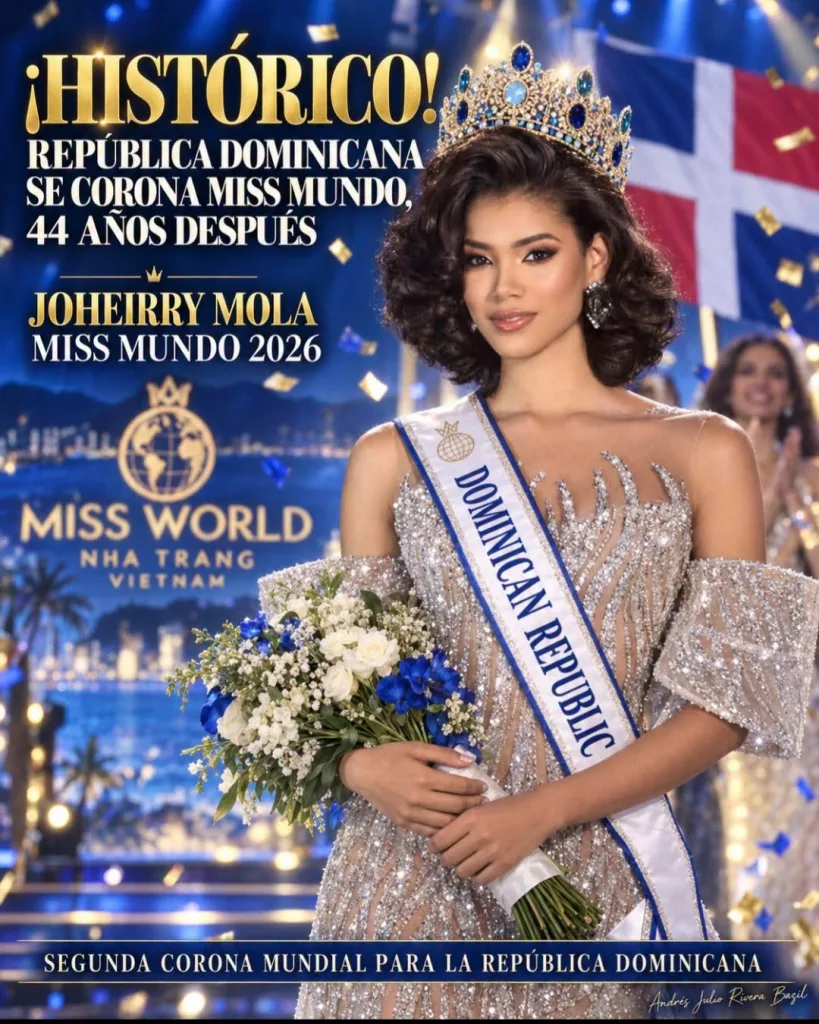 Joheirry Mola hace historia y devuelve a República Dominicana la corona de Miss Mundo tras 44 años Joheirry Mola Dominguez eljacaguero1