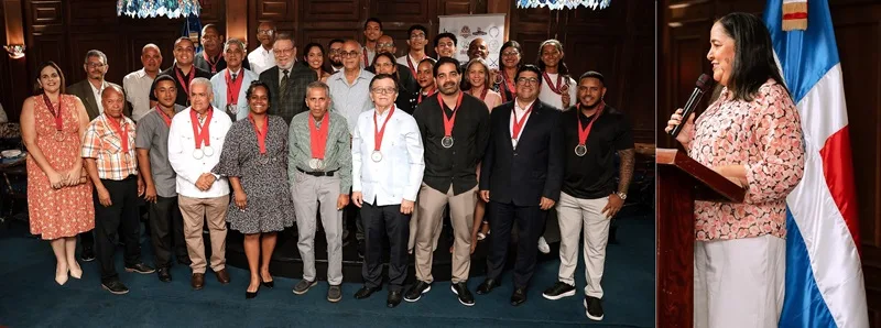 UDESA en 49º aniversario reconoce participantes locales en Juegos Centroamericanos y del Caribe Galardonados y en su discurso, la presidente de UDESA, Margarita Jáquez